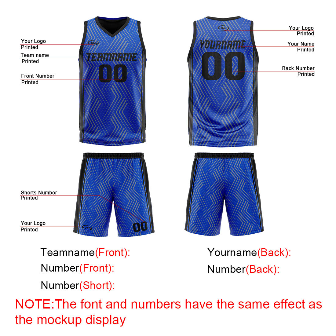 Benutzerdefinierte Blau Schwarz Reversible Basketball Jersey Personalisierte Drucken Name Nummer Logo