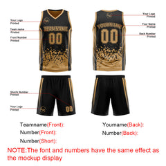 Benutzerdefinierte Braun Schwarz Reversible Basketball Jersey Personalisierte Drucken Name Nummer Logo