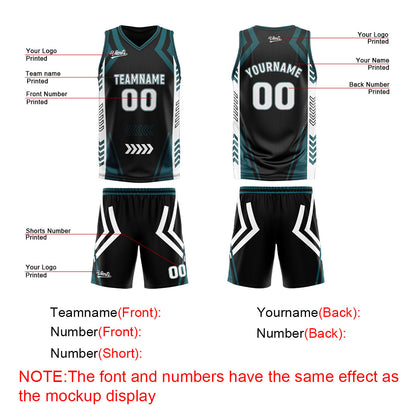 Benutzerdefinierte Schwarz Langweilig Grün Reversible Basketball Jersey Personalisierte Drucken Name Nummer Logo