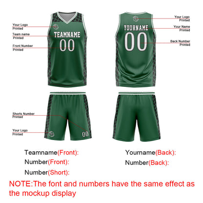 Benutzerdefinierter Grün Schwarz Basketball Jersey Uniform Anzug gedruckt Ihr Logo Name Nummer
