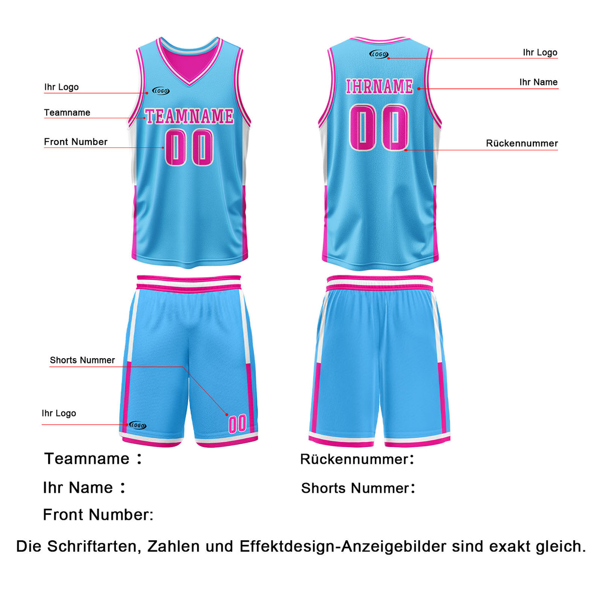 Benutzerdefinierte Blau Rosa Reversible Basketball Jersey Personalisierte Drucken Name Nummer Logo