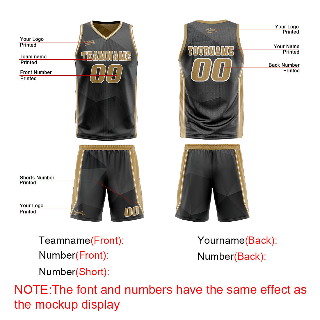 Benutzerdefinierte Schwarz Braun Reversible Basketball Jersey Personalisierte Drucken Name Nummer Logo