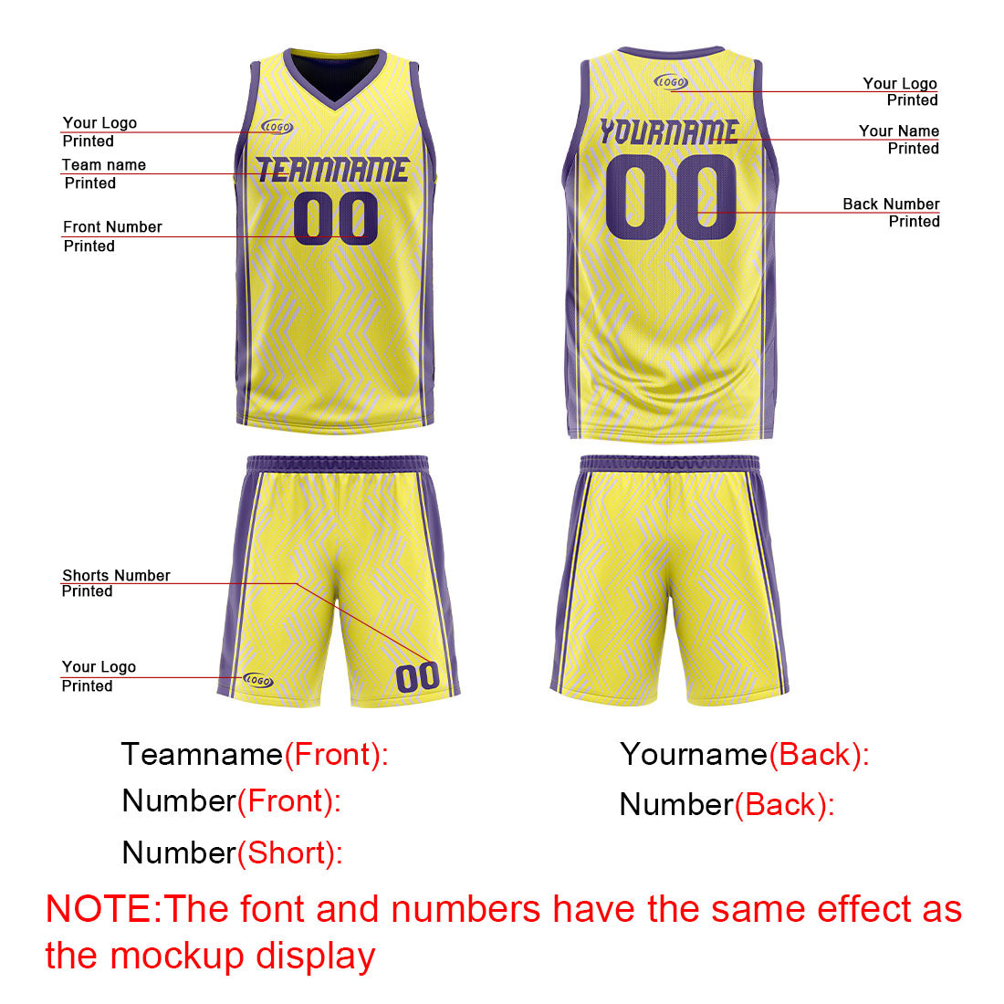 Benutzerdefinierte Gelb Lila Reversible Basketball Jersey Personalisierte Drucken Name Nummer Logo