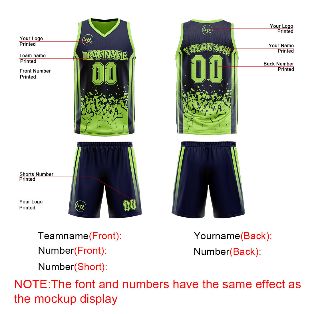 Benutzerdefinierte Marinegrün Reversible Basketball Jersey Personalisierte Drucken Name Nummer Logo