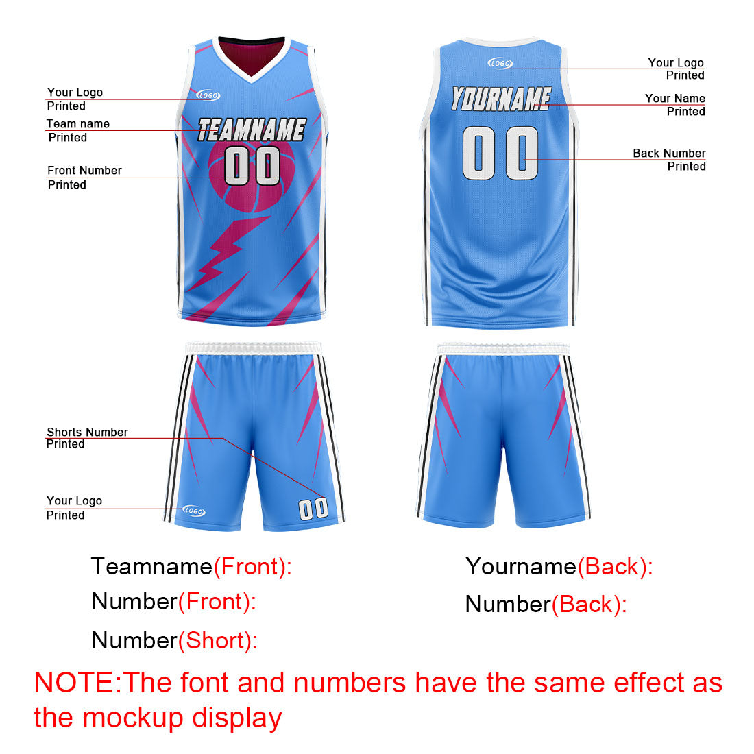 Benutzerdefinierte Blau Rosa Reversible Basketball Jersey Personalisierte Drucken Name Nummer Logo
