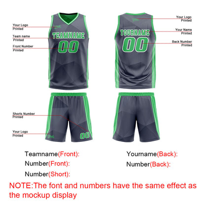 Benutzerdefinierte Marine Grün Reversible Basketball Jersey Personalisierte Drucken Name Nummer Logo