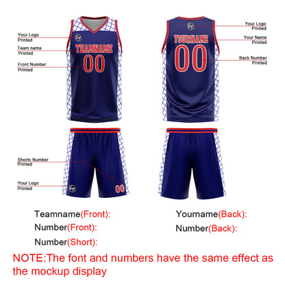 Benutzerdefinierter Marine Rot Basketball Jersey Uniform Anzug gedruckt Ihr Logo Name Nummer