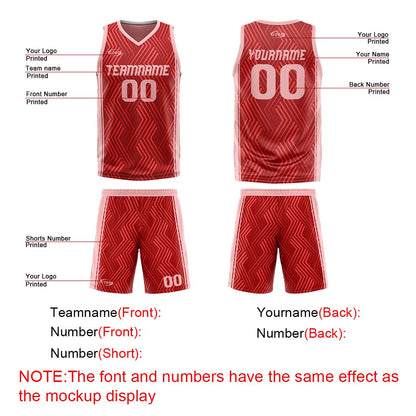 Benutzerdefinierte Rot Rosa Reversible Basketball Jersey Personalisierte Drucken Name Nummer Logo