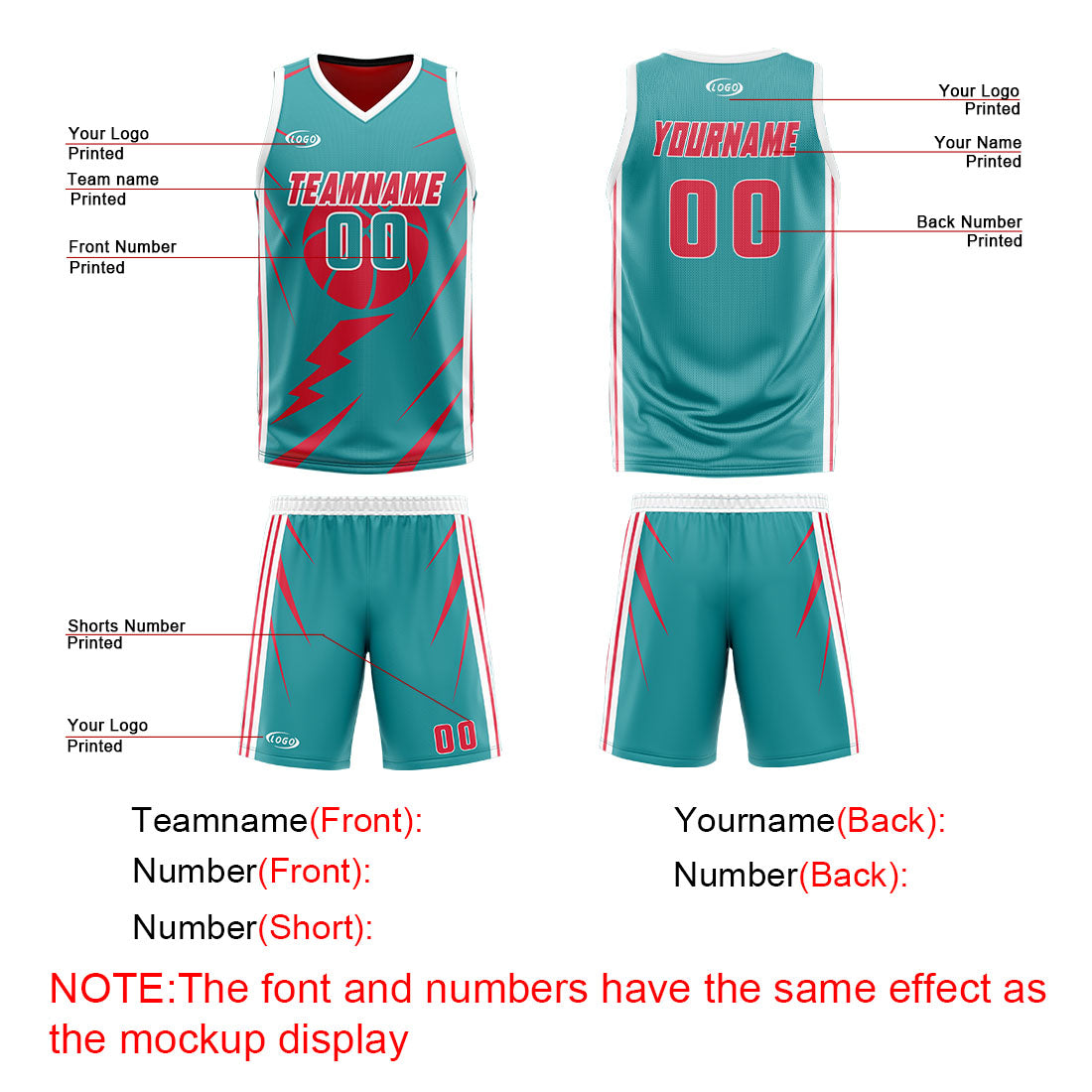 Benutzerdefinierte Cyan Rot Reversible Basketball Jersey Personalisierte Drucken Name Nummer Logo