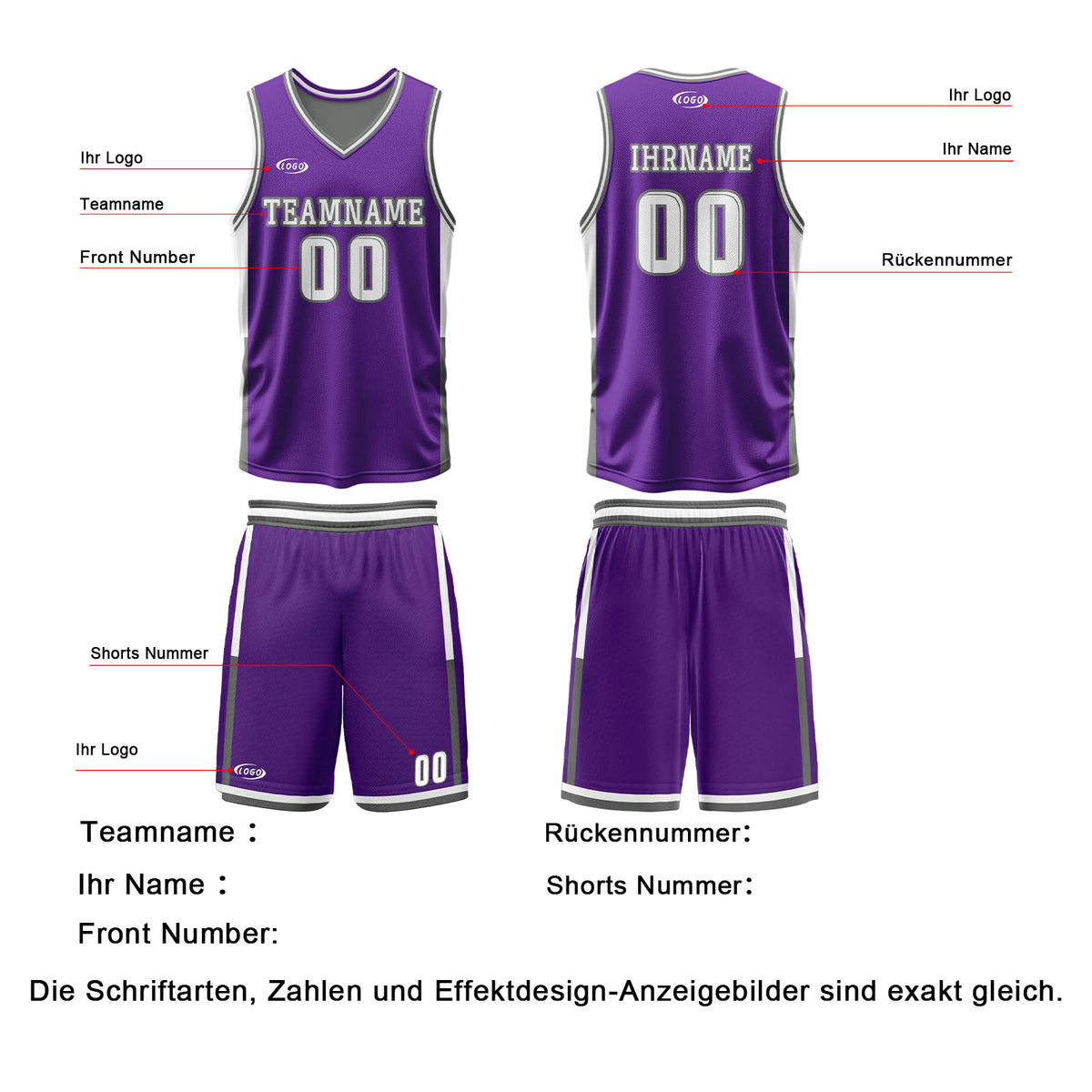Benutzerdefinierte Lila Grau Reversible Basketball Jersey Personalisierte Drucken Name Nummer Logo