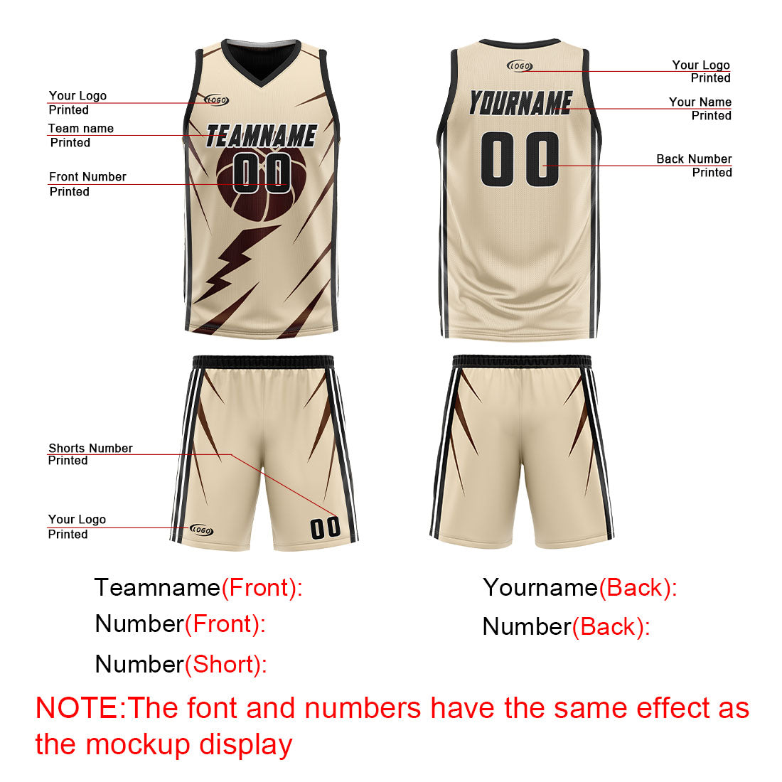 Benutzerdefinierte Creme Braun Reversible Basketball Jersey Personalisierte Drucken Name Nummer Logo