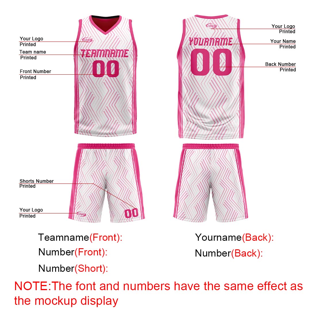 Benutzerdefinierte Weiß Rosa Reversible Basketball Jersey Personalisierte Drucken Name Nummer Logo