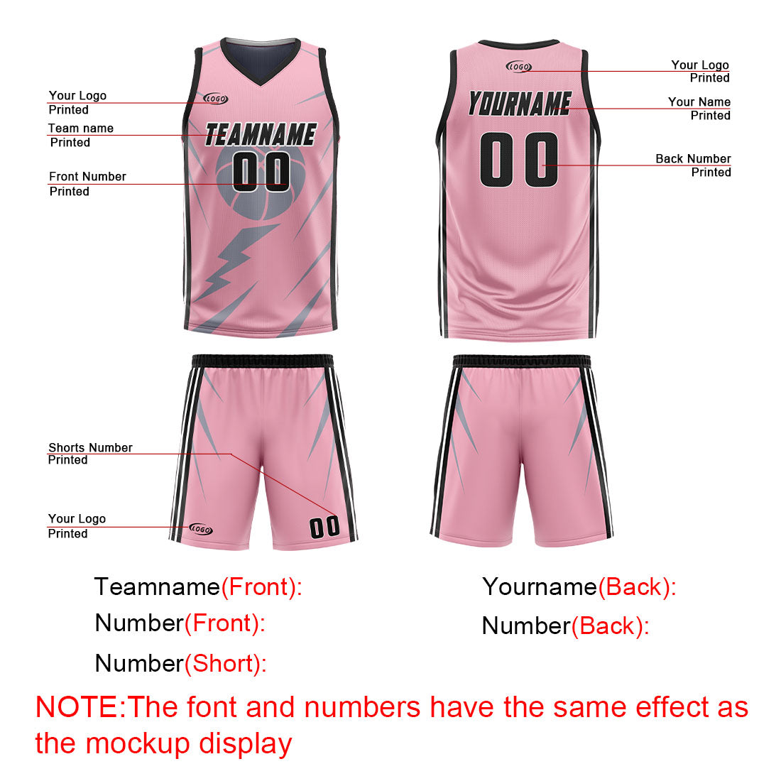 Benutzerdefinierte Rosa Grau Reversible Basketball Jersey Personalisierte Drucken Name Nummer Logo