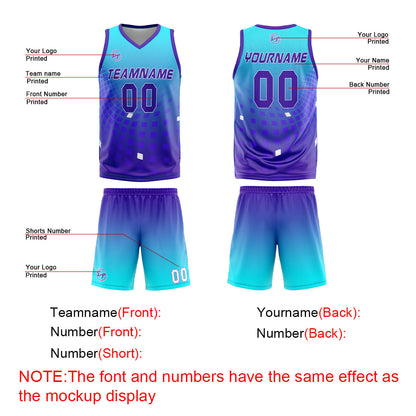 Benutzerdefinierter Licht Lila Basketball Jersey Uniform Anzug gedruckt Ihr Logo Name Nummer