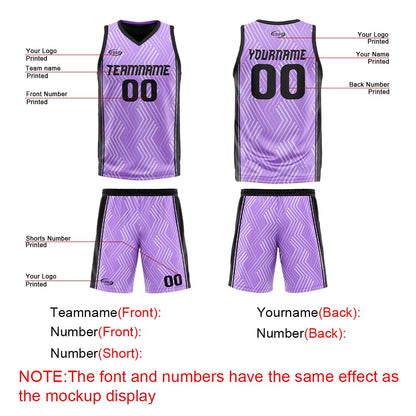 Benutzerdefinierte Lila Schwarz Reversible Basketball Jersey Personalisierte Drucken Name Nummer Logo