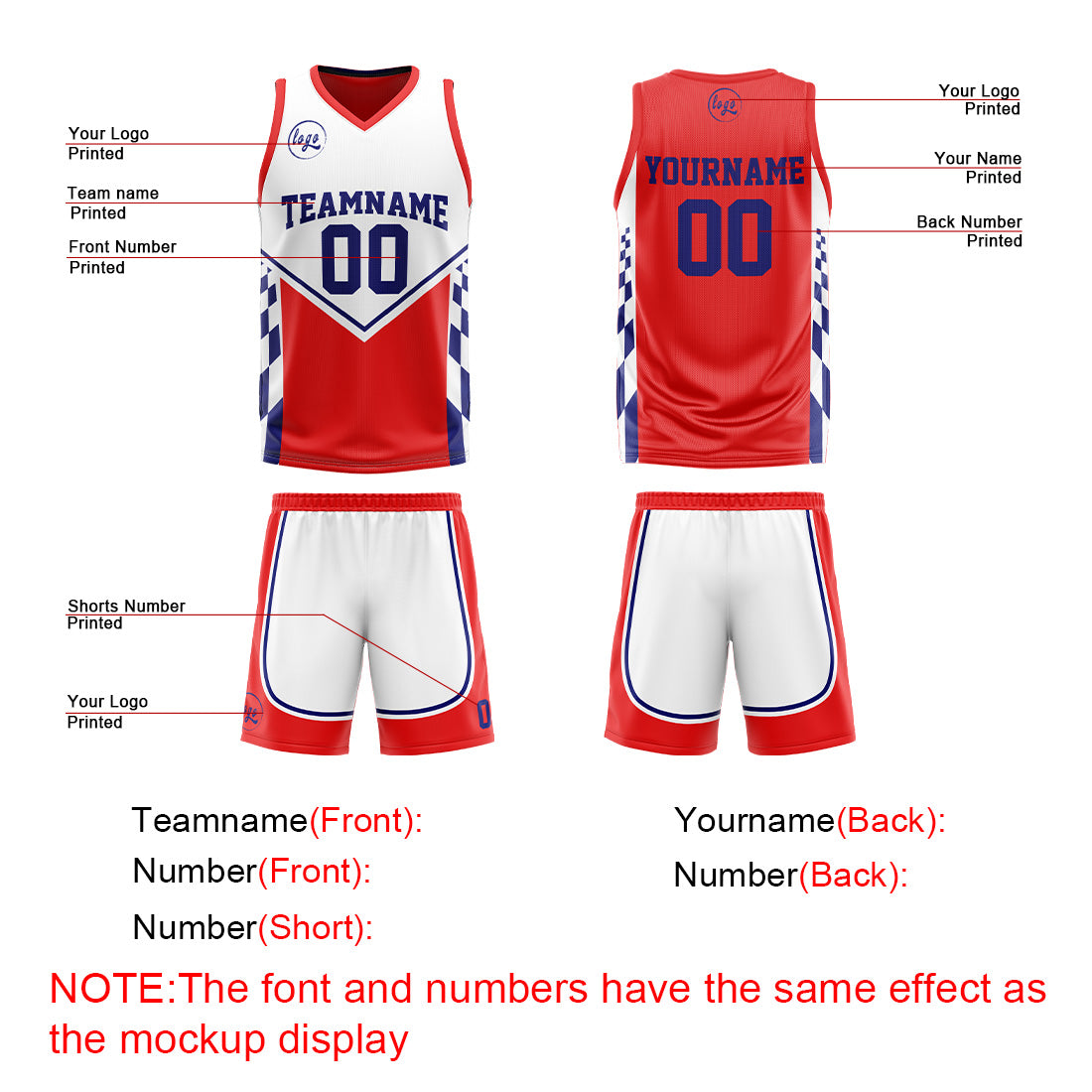 Benutzerdefinierte Blau Rot Reversible Basketball Jersey Personalisierte Drucken Name Nummer Logo