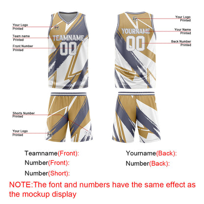 Benutzerdefinierter Braun Grau Basketball Jersey Uniform Anzug gedruckt Ihr Logo Name Nummer