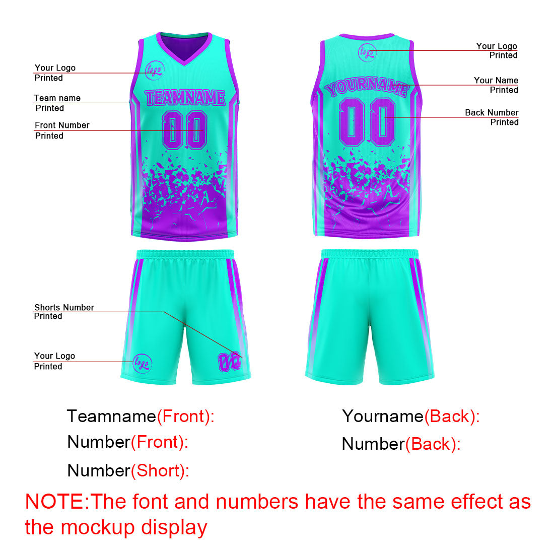 Benutzerdefinierte Lichtblau Lichtlila Reversible Basketball Jersey Personalisierte Drucken Name Nummer Logo