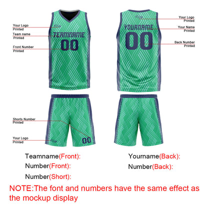 Benutzerdefinierte Grün Marine Reversible Basketball Jersey Personalisierte Drucken Name Nummer Logo