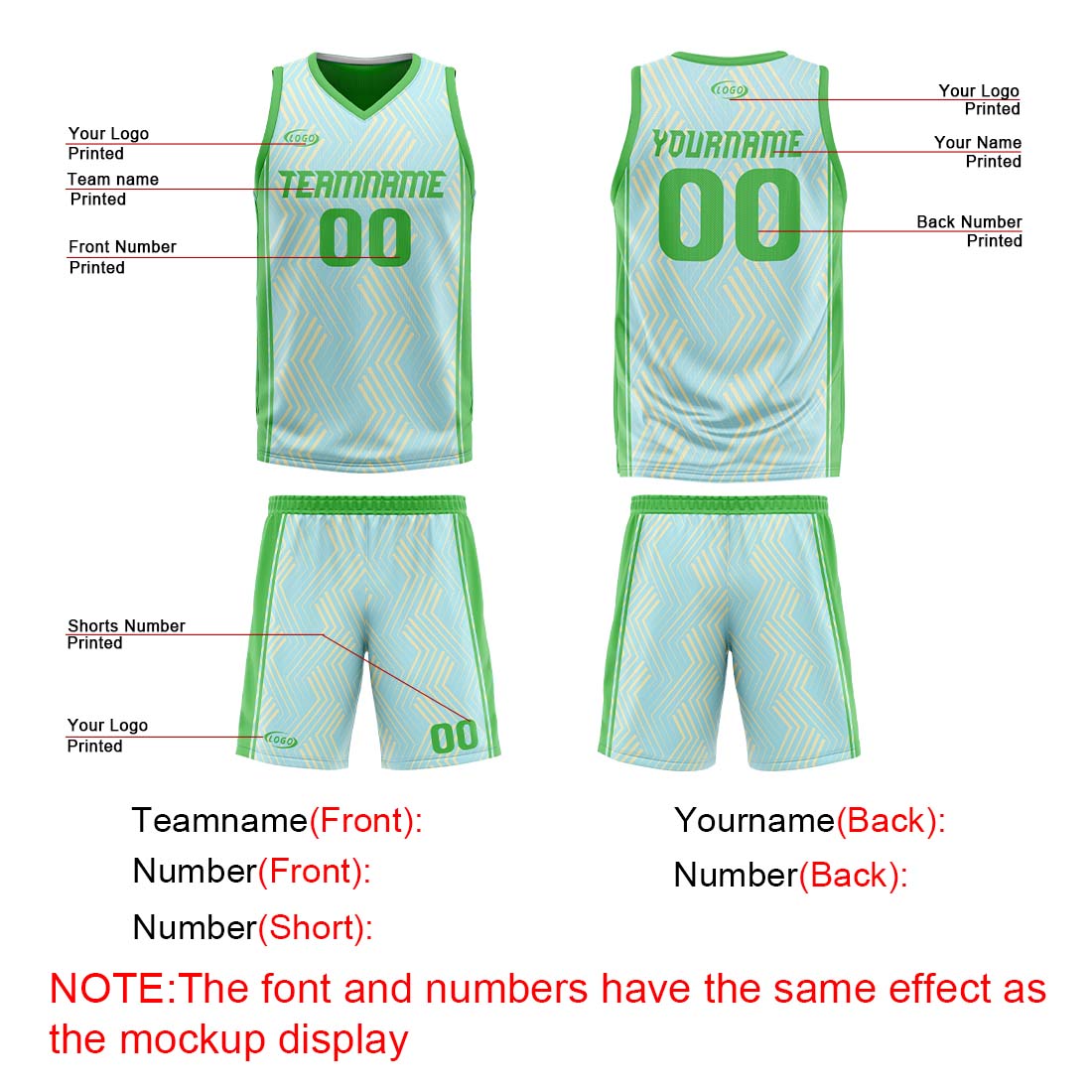 Benutzerdefinierte Hellblau Grün Reversible Basketball Jersey Personalisierte Drucken Name Nummer Logo