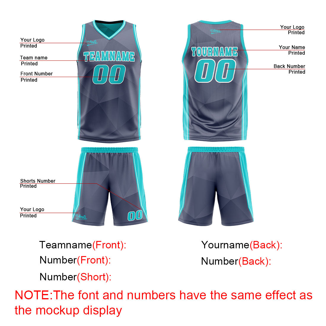 Benutzerdefinierte Marine Cyan Reversible Basketball Jersey Personalisierte Drucken Name Nummer Logo