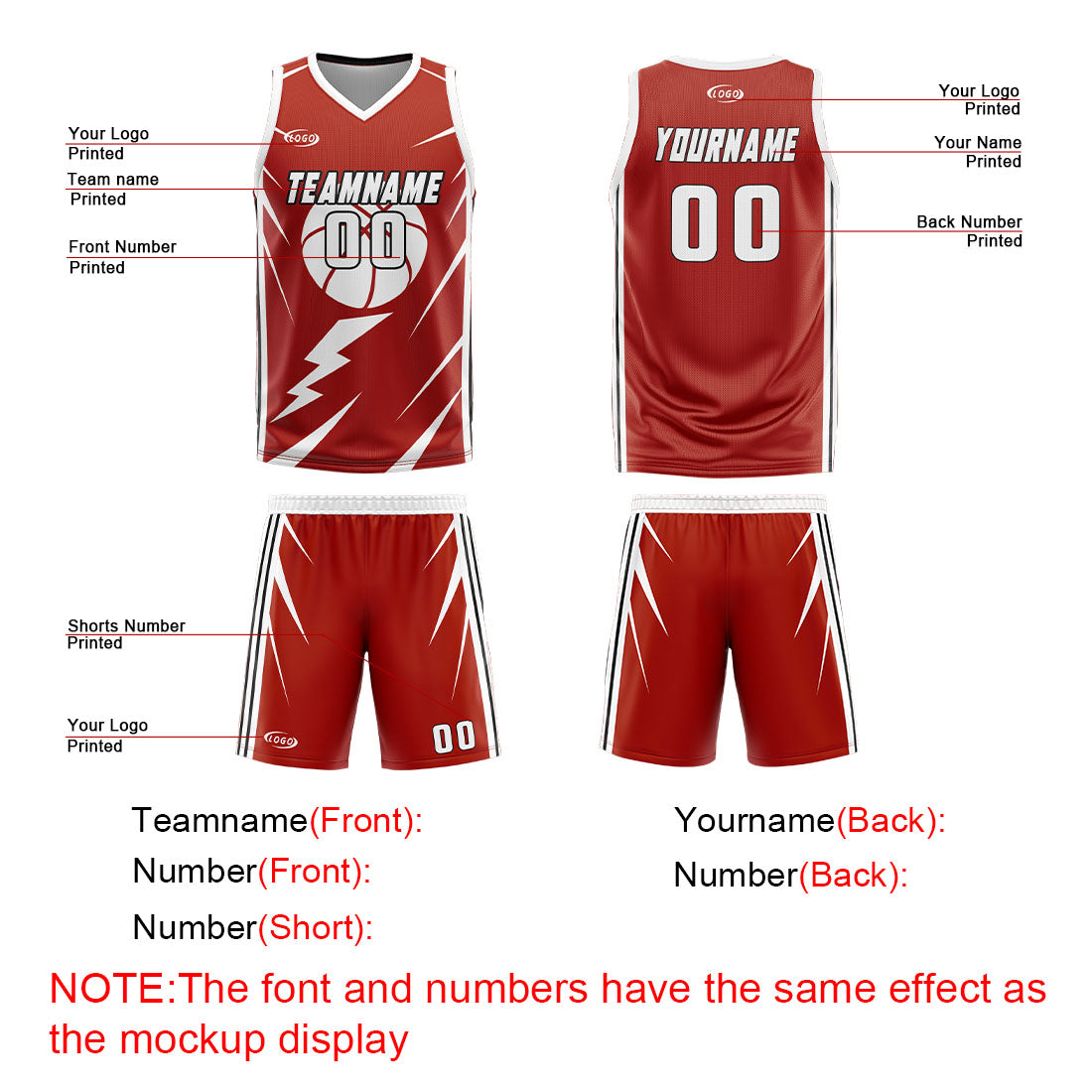 Benutzerdefinierte Rot Weiß Reversible Basketball Jersey Personalisierte Drucken Name Nummer Logo