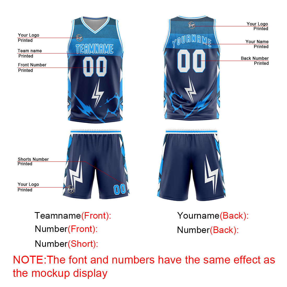 Benutzerdefinierter Marine Blau Basketball Jersey Uniform Anzug gedruckt Ihr Logo Name Nummer
