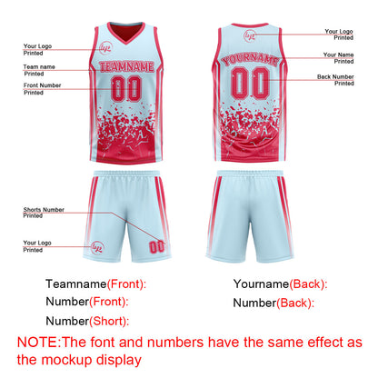Benutzerdefinierte Rot Licht Rot Reversible Basketball Jersey Personalisierte Drucken Name Nummer Logo