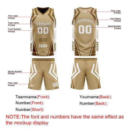 Benutzerdefinierte Braun Reversible Basketball Jersey Personalisierte Drucken Name Nummer Logo