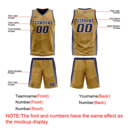Benutzerdefinierte Braun Marine Reversible Basketball Jersey Personalisierte Drucken Name Nummer Logo