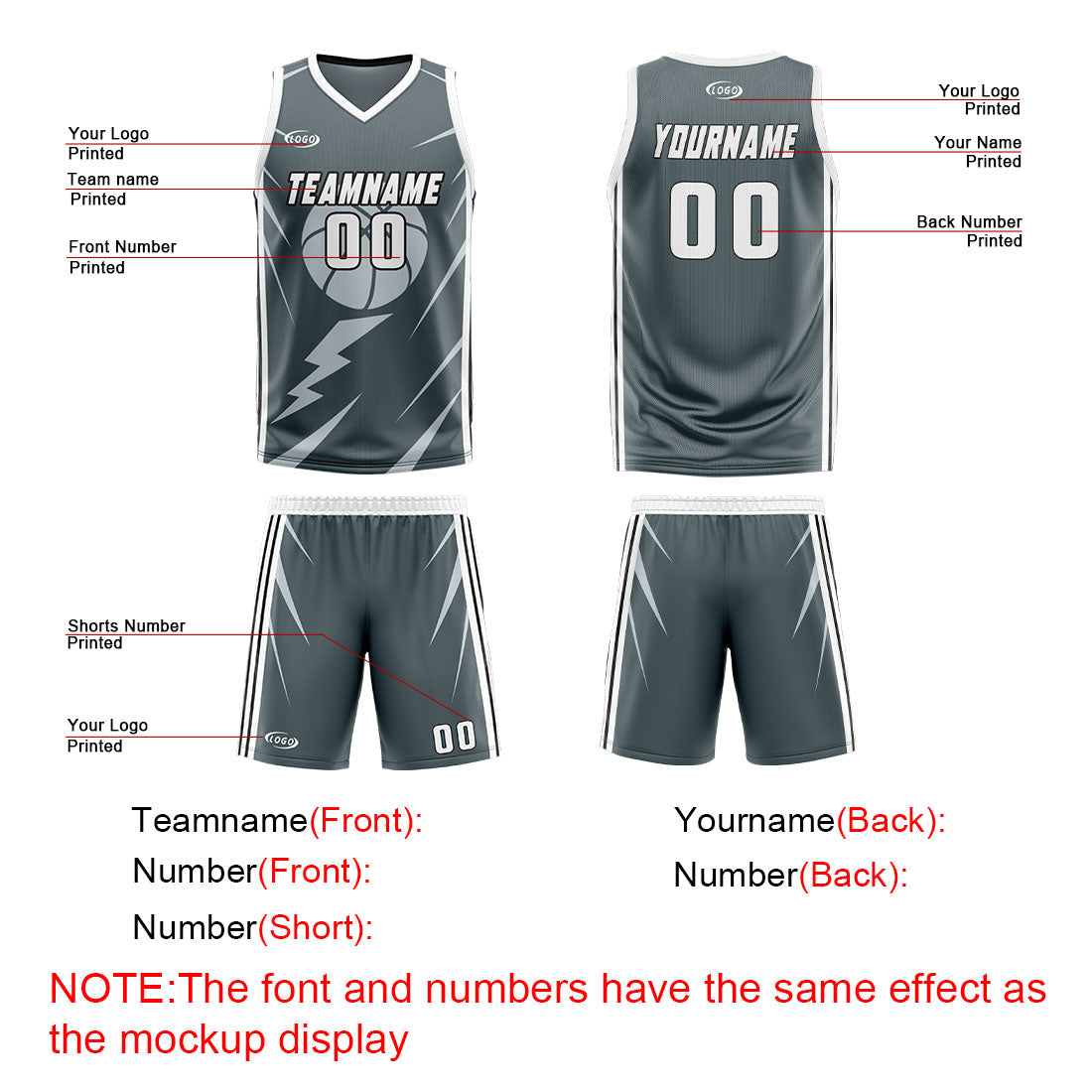 Benutzerdefinierte Grau Lichtgrau Reversible Basketball Jersey Personalisierte Drucken Name Nummer Logo