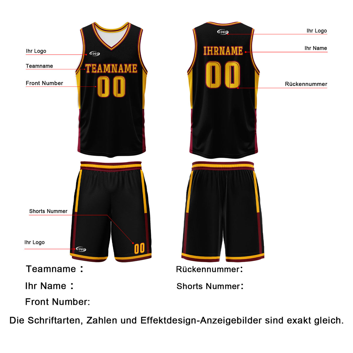 Benutzerdefinierte Schwarz Weiß Gelb Reversible Basketball Jersey Personalisierte Drucken Name Nummer Logo