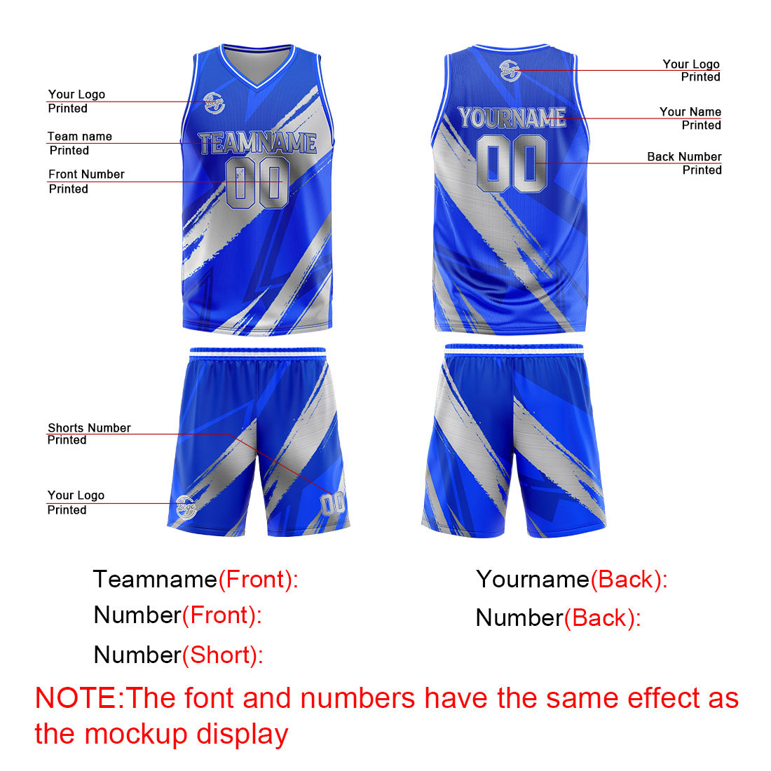 Benutzerdefinierter Blau Grau Basketball Jersey Uniform Anzug gedruckt Ihr Logo Name Nummer
