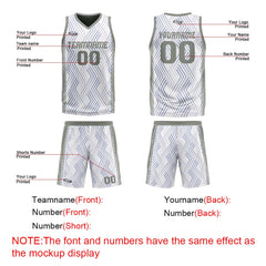 Benutzerdefinierte Weiß Grau Reversible Basketball Jersey Personalisierte Drucken Name Nummer Logo