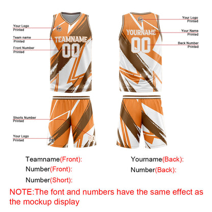 Benutzerdefinierter Orange Braun Basketball Jersey Uniform Anzug gedruckt Ihr Logo Name Nummer