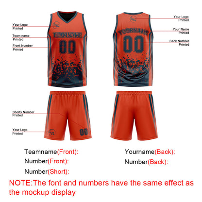 Benutzerdefinierte Langweilig Grün Orange Reversible Basketball Jersey Personalisierte Drucken Name Nummer Logo