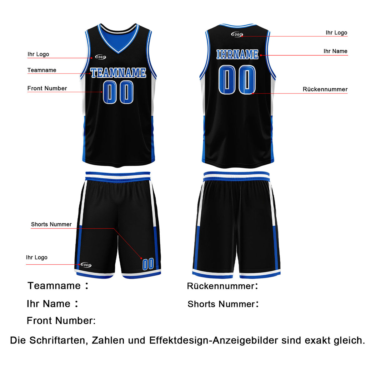 Benutzerdefinierte Schwarz Blau Reversible Basketball Jersey Personalisierte Drucken Name Nummer Logo