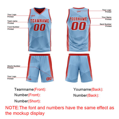 Benutzerdefinierte Blau Rot Reversible Basketball Jersey Personalisierte Drucken Name Nummer Logo