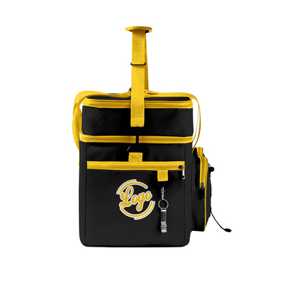 Maßgeschickerte Schwarz Gelb vollflächig bedruckte isolierte Kühltasche mit Doppelwand Wasserdichte 600D Oxford Picknick-Tragetasche für Teamevents & Outdoor-Grillen