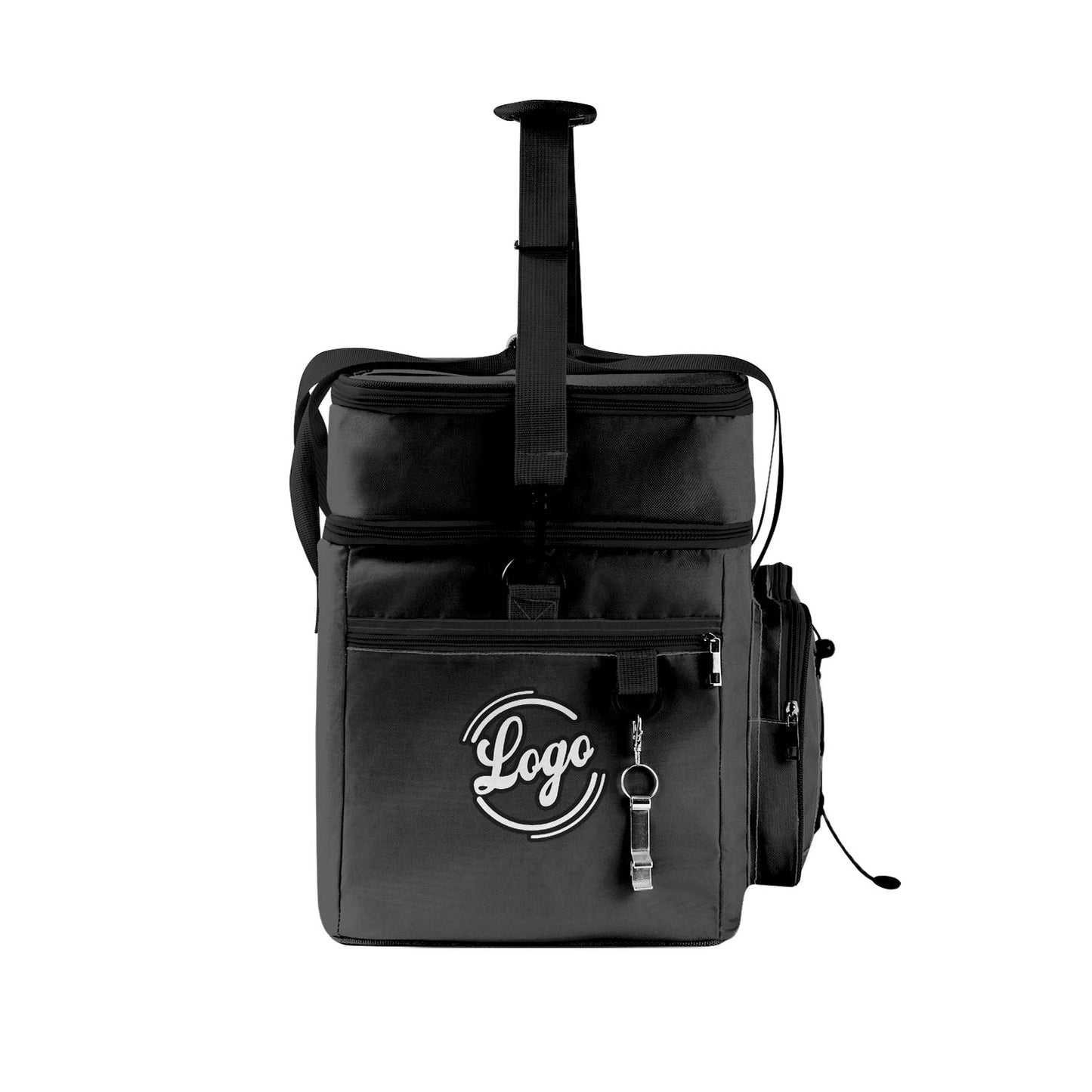Maßgeschickerte Grau Schwarz vollflächig bedruckte isolierte Kühltasche mit Doppelwand Wasserdichte 600D Oxford Picknick-Tragetasche für Teamevents & Outdoor-Grillen