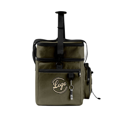Maßgeschickerte Armeegrün Schwarz vollflächig bedruckte isolierte Kühltasche mit Doppelwand Wasserdichte 600D Oxford Picknick-Tragetasche für Teamevents & Outdoor-Grillen