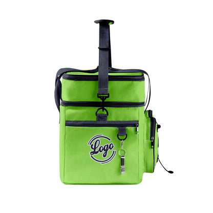 Maßgeschickerte Grün Blau vollflächig bedruckte isolierte Kühltasche mit Doppelwand Wasserdichte 600D Oxford Picknick-Tragetasche für Teamevents & Outdoor-Grillen