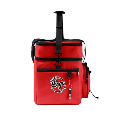 Maßgeschickerte Rot Schwarz vollflächig bedruckte isolierte Kühltasche mit Doppelwand Wasserdichte 600D Oxford Picknick-Tragetasche für Teamevents & Outdoor-Grillen