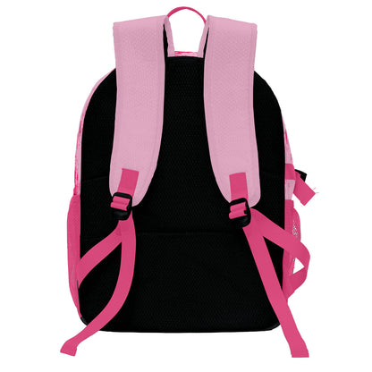 Personalisierter Basketball - und Fußballrucksack in Rosa & Rosa und Weiß mit Spielernamen & Nummern und Teamlogo #BP-0919-0029