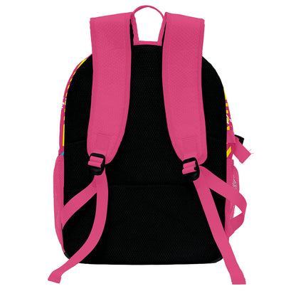 Personalisierter Basketball - und Fußballrucksack in Rosenrot & Blau und Gelb mit Spielernamen & Nummern und Teamlogo #BP-0919-0036