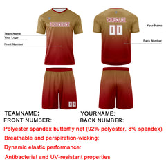 Benutzerdefinierte Braun Rot Trikots für Männer Frauen Personalisierte Fußball Uniformen für Erwachsene und Kind