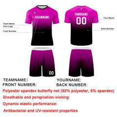 Benutzerdefinierte Rose Rot Schwarz Trikots für Männer Frauen Personalisierte Fußball Uniformen für Erwachsene und Kind