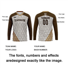 Kundenspezifisches Braun Basketball Fußball Schießen langes T-Shirt für Erwachsene und Kinder