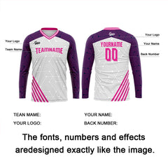 Kundenspezifisches Lila Rosa Basketball Fußball Schießen langes T-Shirt für Erwachsene und Kinder