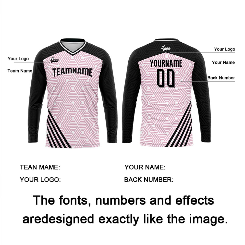 Kundenspezifisches Rosa Schwarz Basketball Fußball Schießen langes T-Shirt für Erwachsene und Kinder